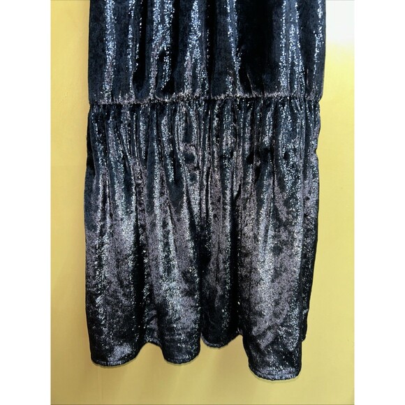 Women’s Ramy Brook Ellin Shimmery Velvet Black Halter Neck Mini Dress - Petite - Picture 4 of 8